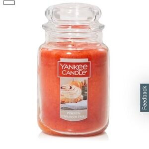 NWT Yankee Candle Pumpkin Cinnamon Swirl 22oz